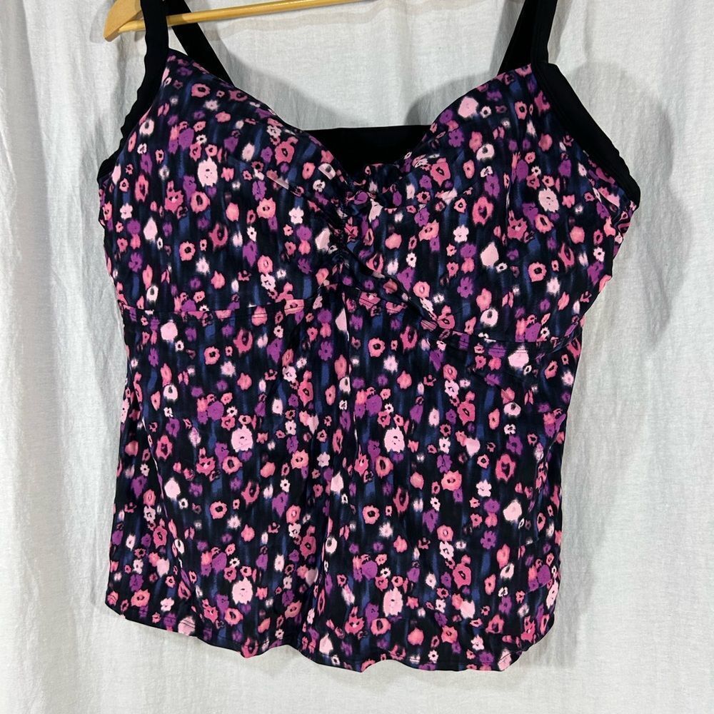 Merona Black and Pink Floral Camisole